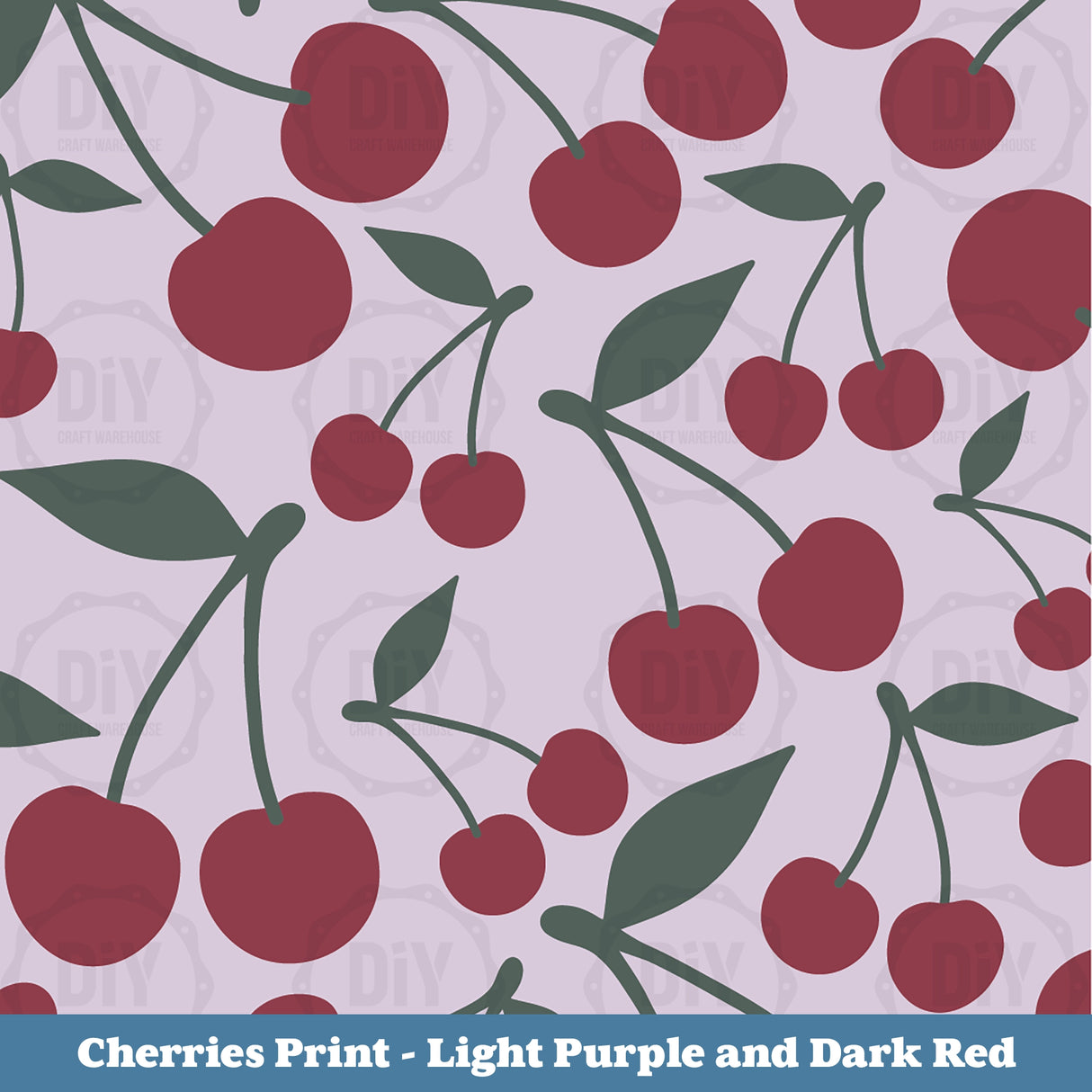 Cherries Sublimation Transfer - Light Purple & Dark Red