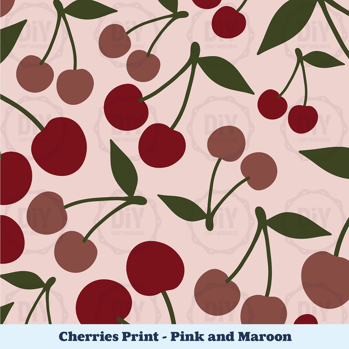 Cherries Sublimation Transfer - Pink & Maroon