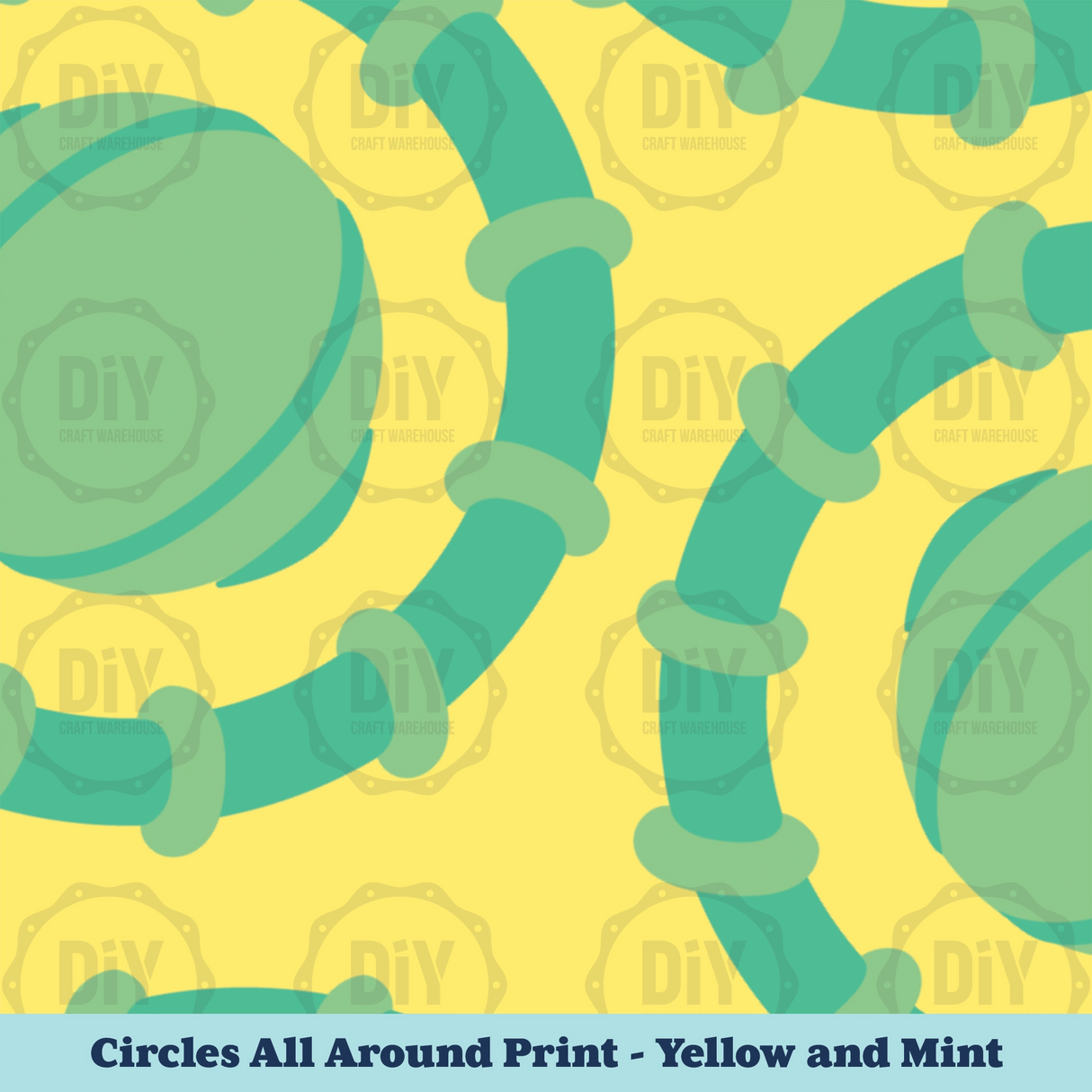 Circles All Around Sublimation Transfer - Yellow & Mint