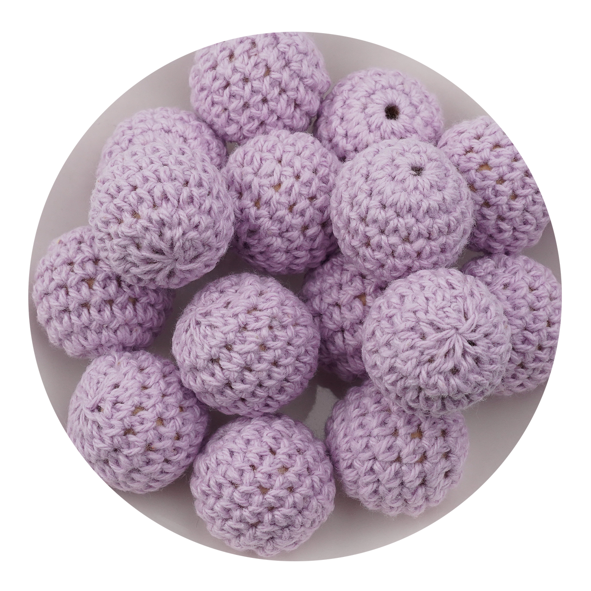 Crochet Wood Bead - Light Purple