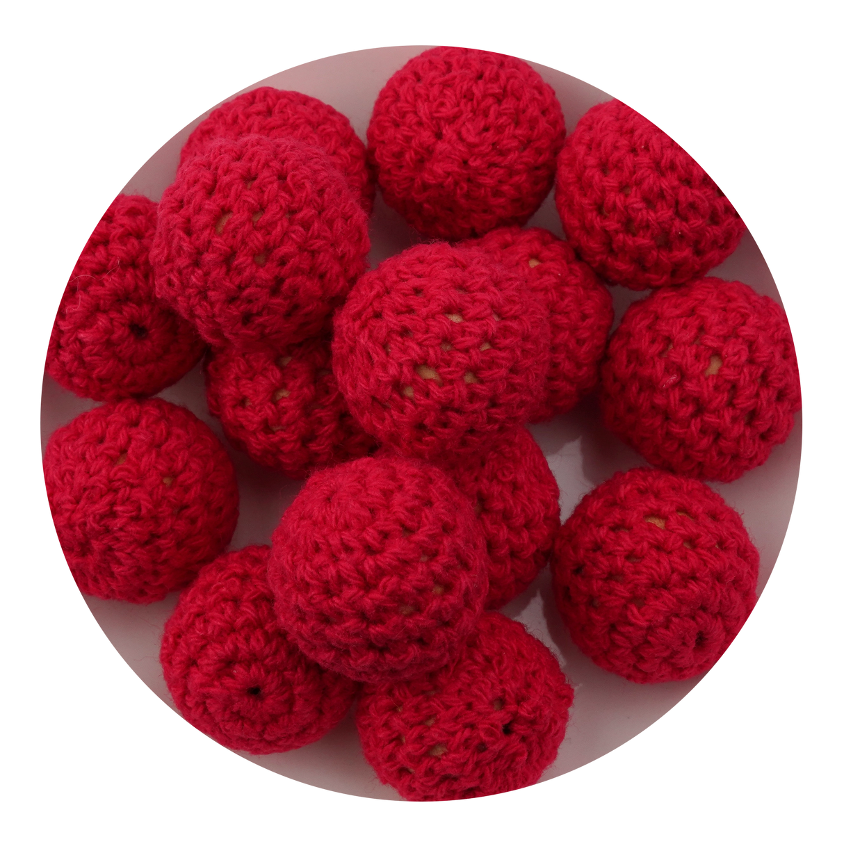 Crochet Wood Bead - Red