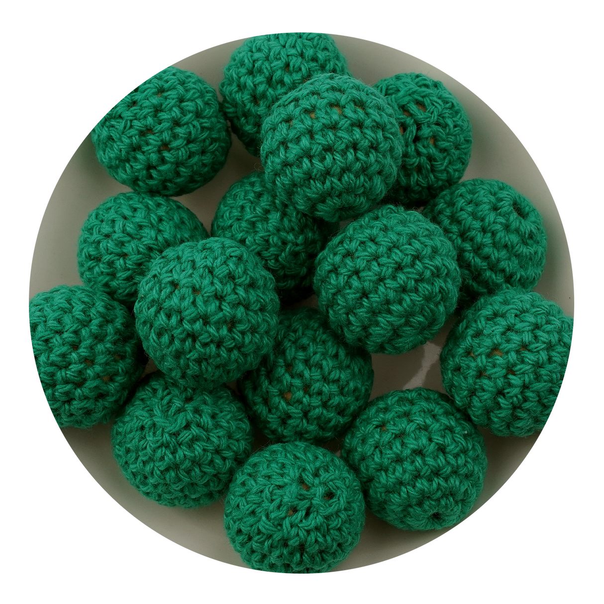 crochet wood bead green