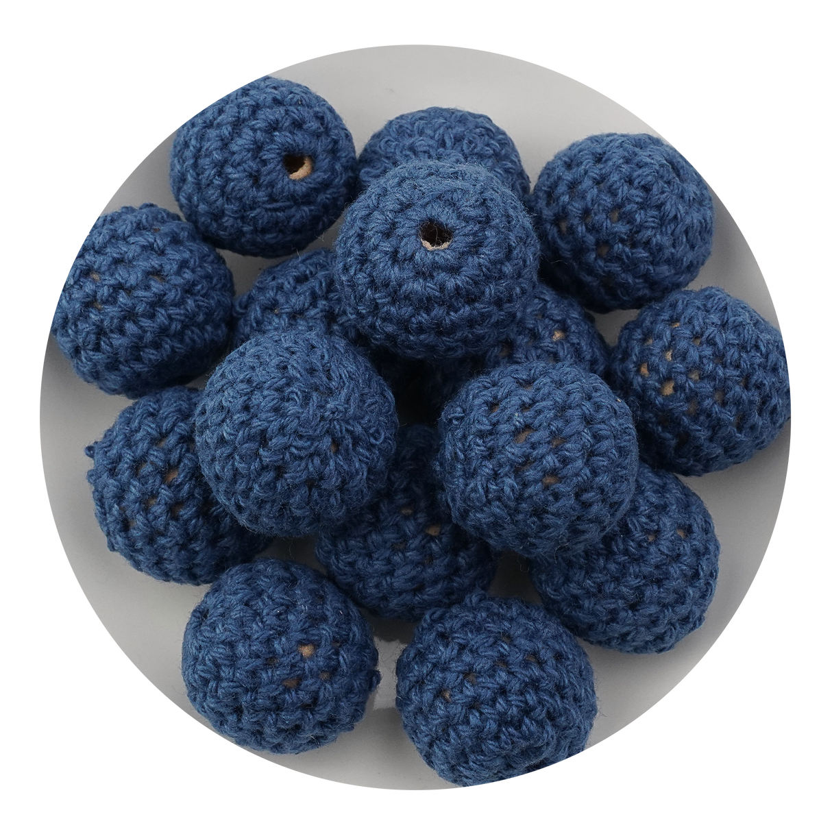 crochet wood bead navy blue