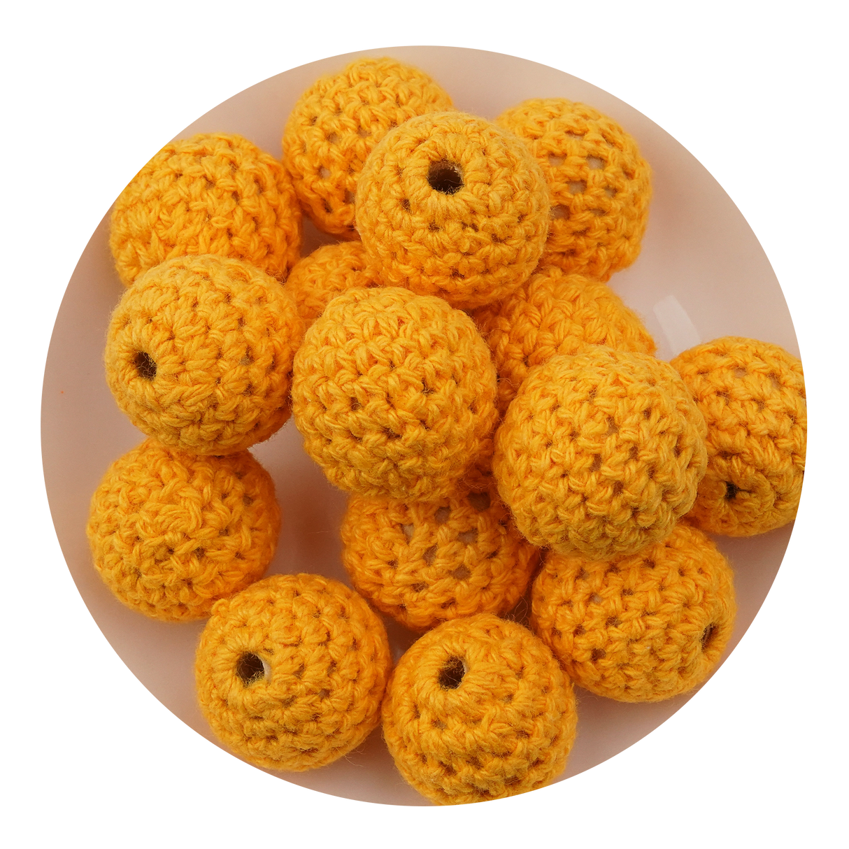 crochet wood bead orange