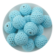 crochet wood bead light blue