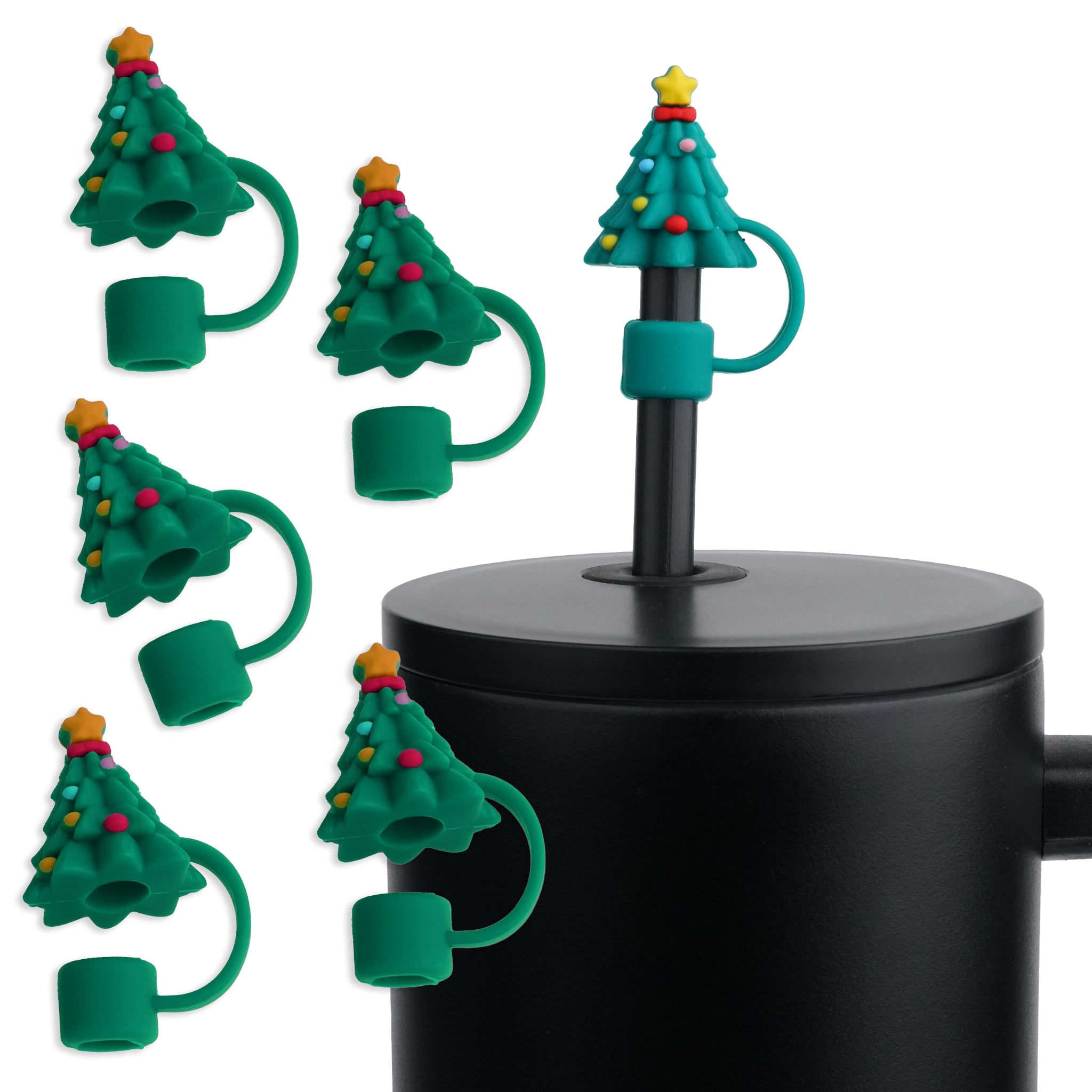 Master Maker Crafts -  Silicone Straw Topper - Christmas Tree Green (5 Toppers) | Master Maker Crafts - Wholesale Craft Supplies - Fast Shipping from Ohio DIY Craft Warehouse
