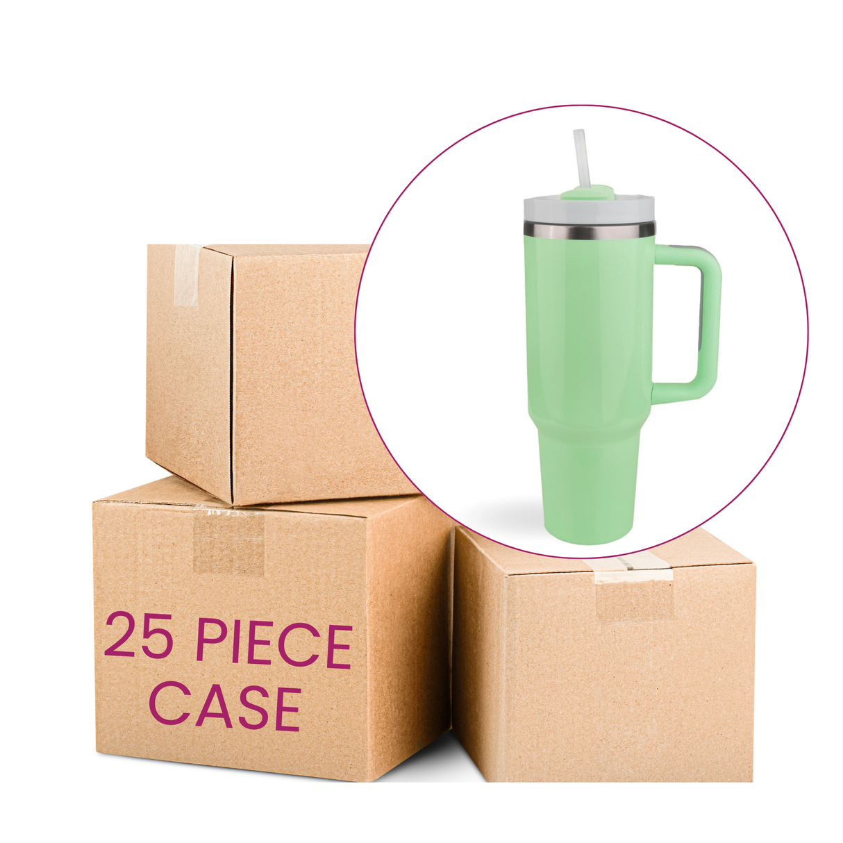 Handled Travel Mug Standard Glossy - Light Green