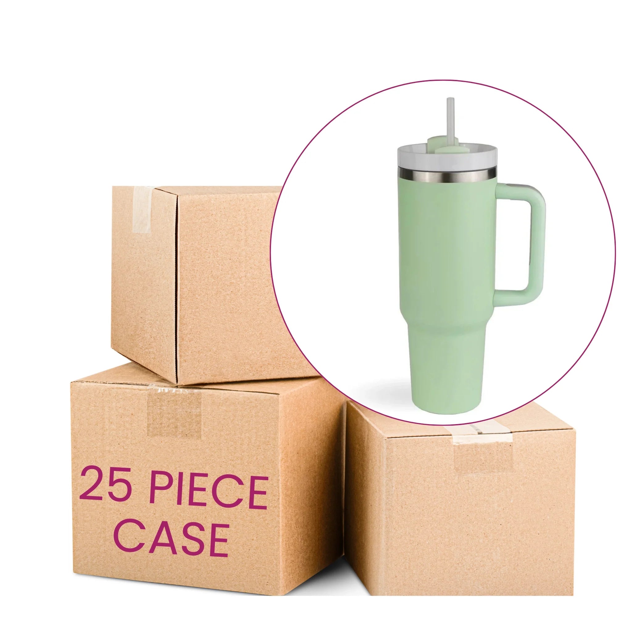 Handled Travel Mug Standard Matte - Light Green - DIY Craft Warehouse