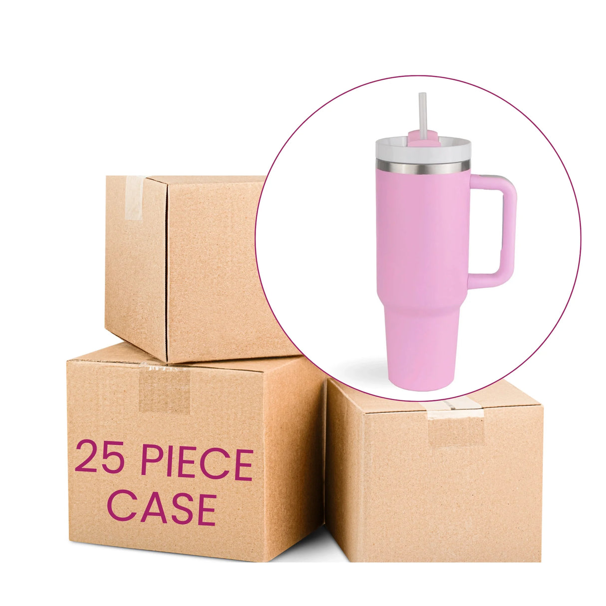 Handled Travel Mug Standard Matte - Pink