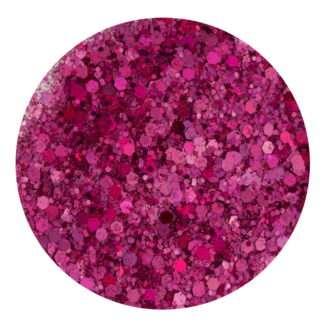 chunky glitter holographic raspberry blush