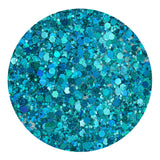 chunky glitter holographic tropical teal