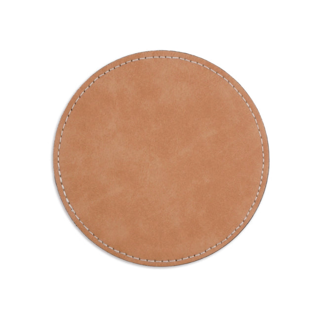 Coaster Vegan Leather Round - Tan