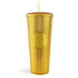 cold cup tall double wall studded gold