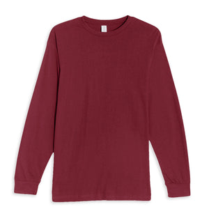 Crewneck T-Shirt Long Sleeve - Burgundy