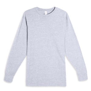 Crewneck T-Shirt Long Sleeve - Heather Gray