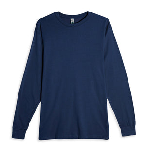 Crewneck T-Shirt Long Sleeve - Navy Blue