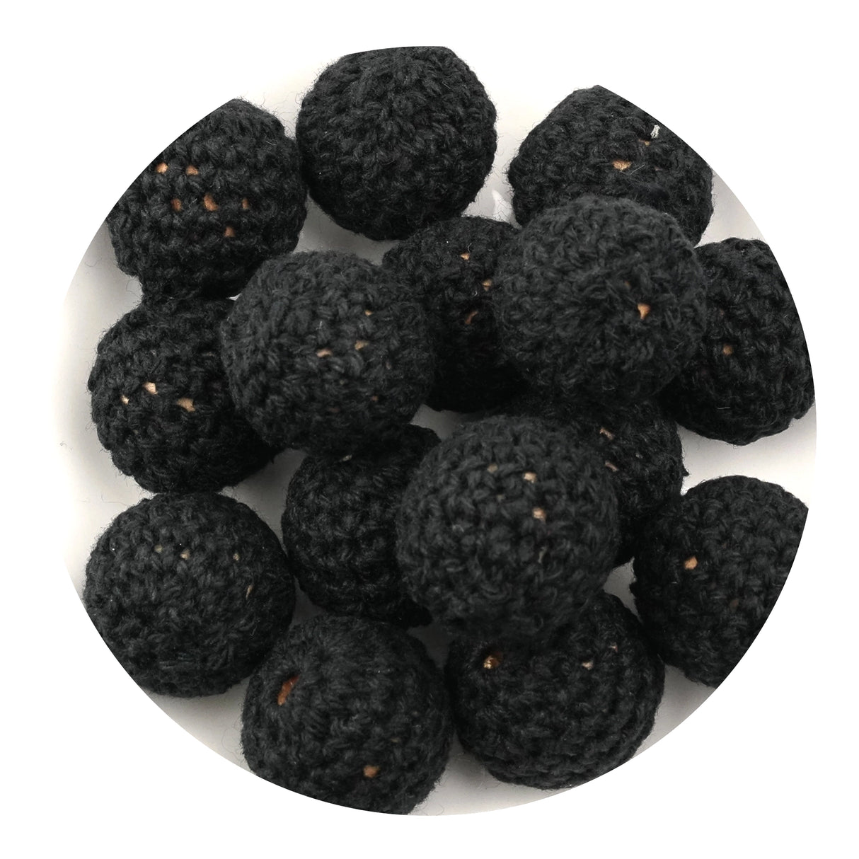 Crochet Wood Bead - Black