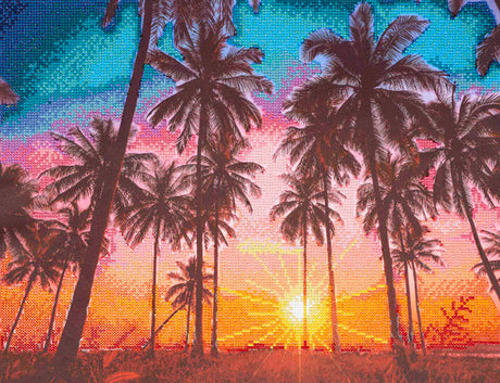 diamond art kit palm sunset