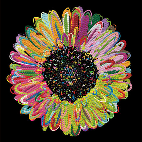 diamond art kit rainbow daisy
