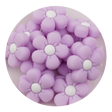 silicone focal bead daisy lilac
