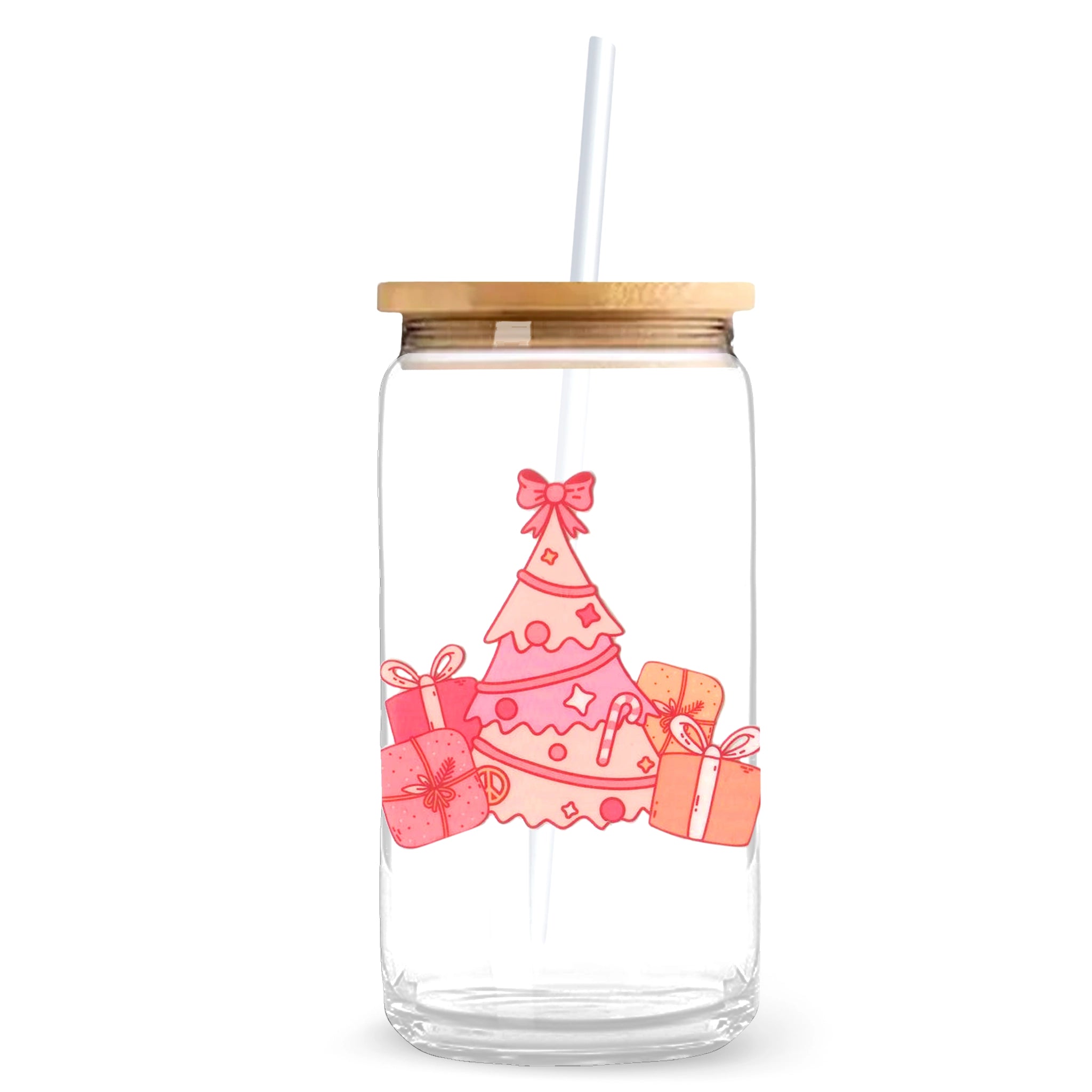 Master Maker Crafts -  UV DTF Decal - Pink Tree & Gifts 2 Decals 3.5" (Cup NOT Included) | Master Maker Crafts - Wholesale Craft Supplies - Fast Shipping from Ohio DIY Craft Warehouse