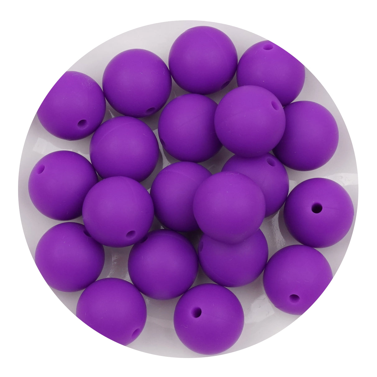 Silicone Bead Round - Dark Purple