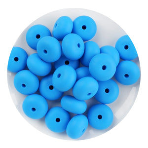 Silicone Bead Abacus Disc - Deep Sky Blue