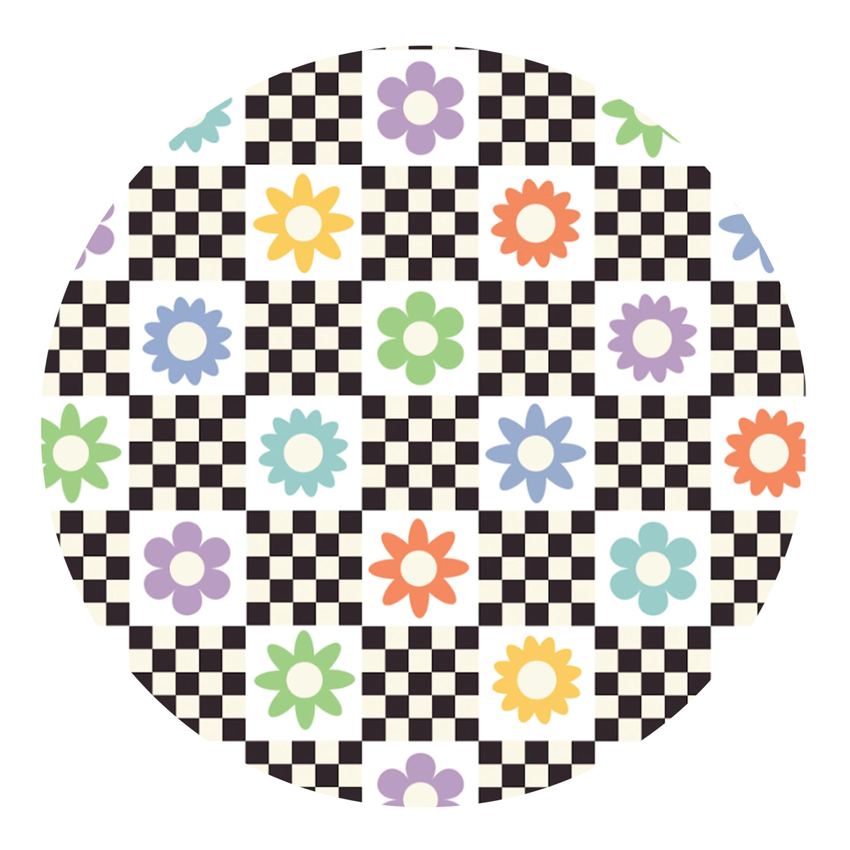 Flowers & Checkers Sublimation Paper Print