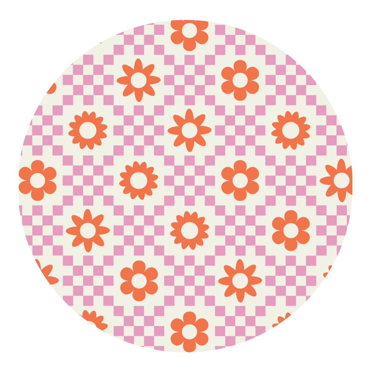 Flowers & Checkers Sublimation Paper Print
