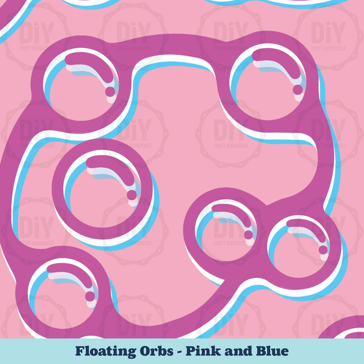 Floating Orbs Sublimation Transfer - Pink & Blue