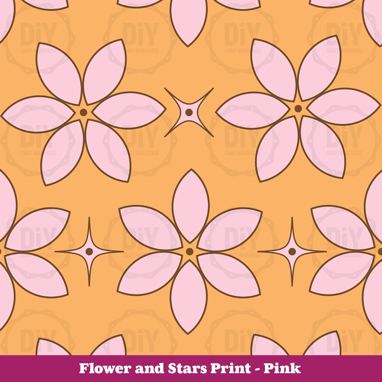 Flowers and Stars Sublimation Transfer - Pink