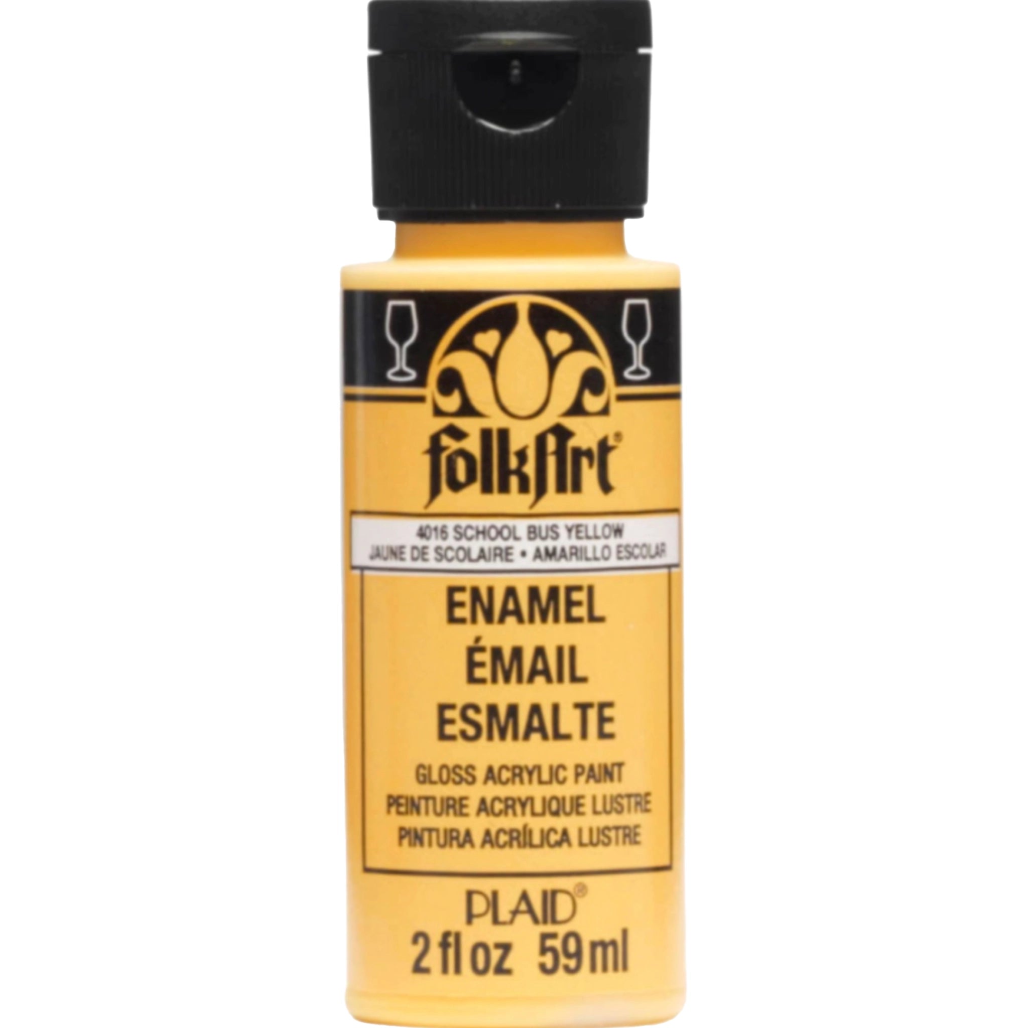 FolkArt Enamel Paint - School Bus Yellow - DIY Craft Warehouse