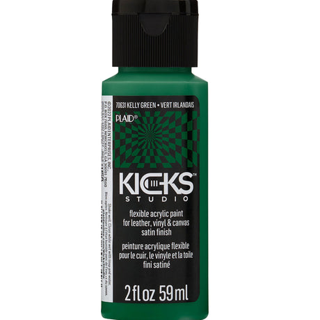 kicks studio flexible shoe acrylic paint kelly green