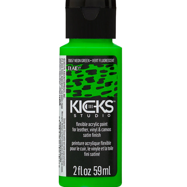 kicks studio flexible shoe acrylic paint neon green