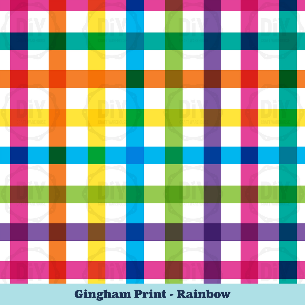 Gingham Sublimation Transfer - Rainbow