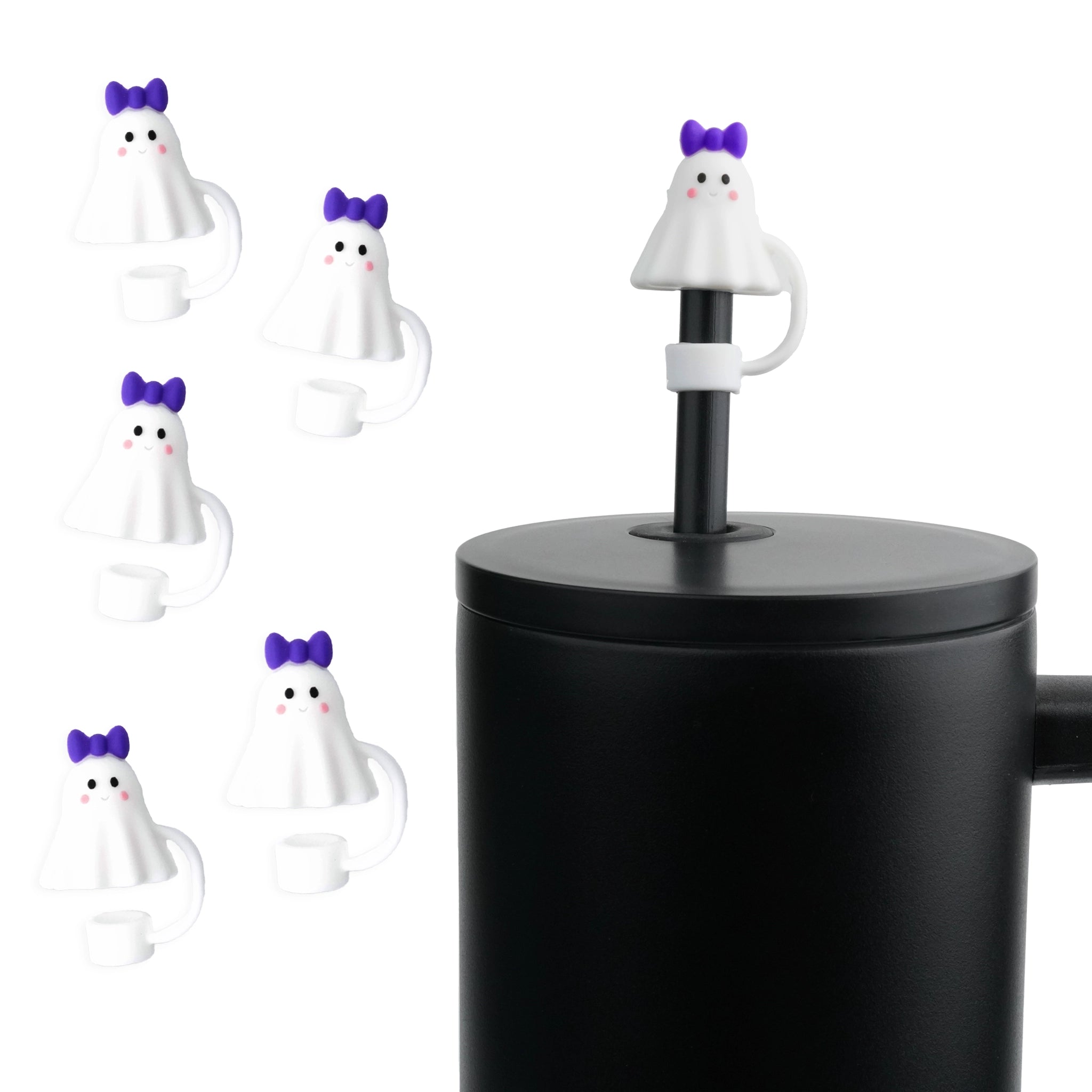 Master Maker Crafts -  Silicone Straw Topper - Ghost Purple Bow (5 Toppers) | Master Maker Crafts - Wholesale Craft Supplies - Fast Shipping from Ohio DIY Craft Warehouse