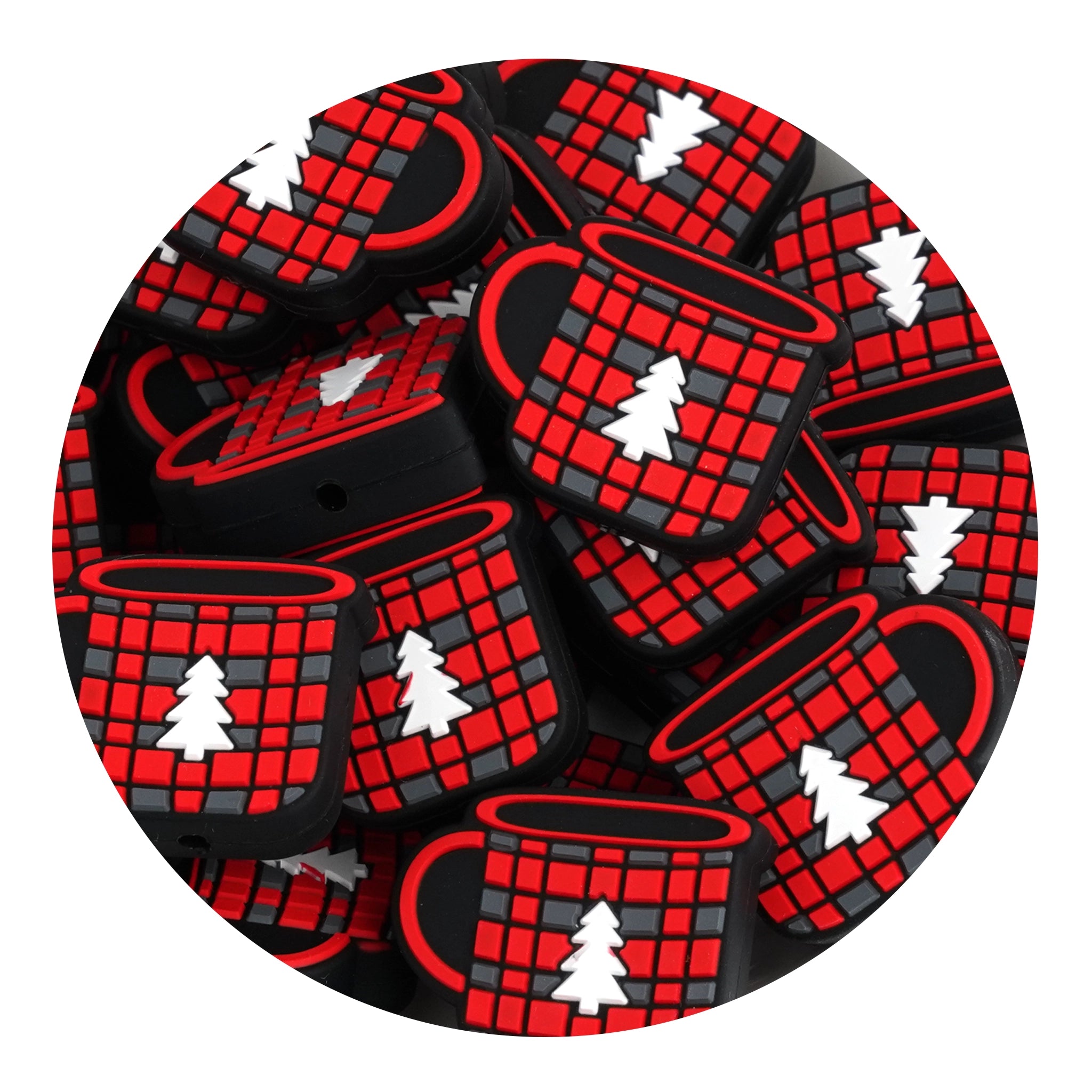 Master Maker Crafts -  Silicone Focal Bead - Gingham Mug (5 Beads) | Master Maker Crafts - Wholesale Craft Supplies - Fast Shipping from Ohio DIY Craft Warehouse