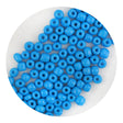 glass seed string beads denim blue