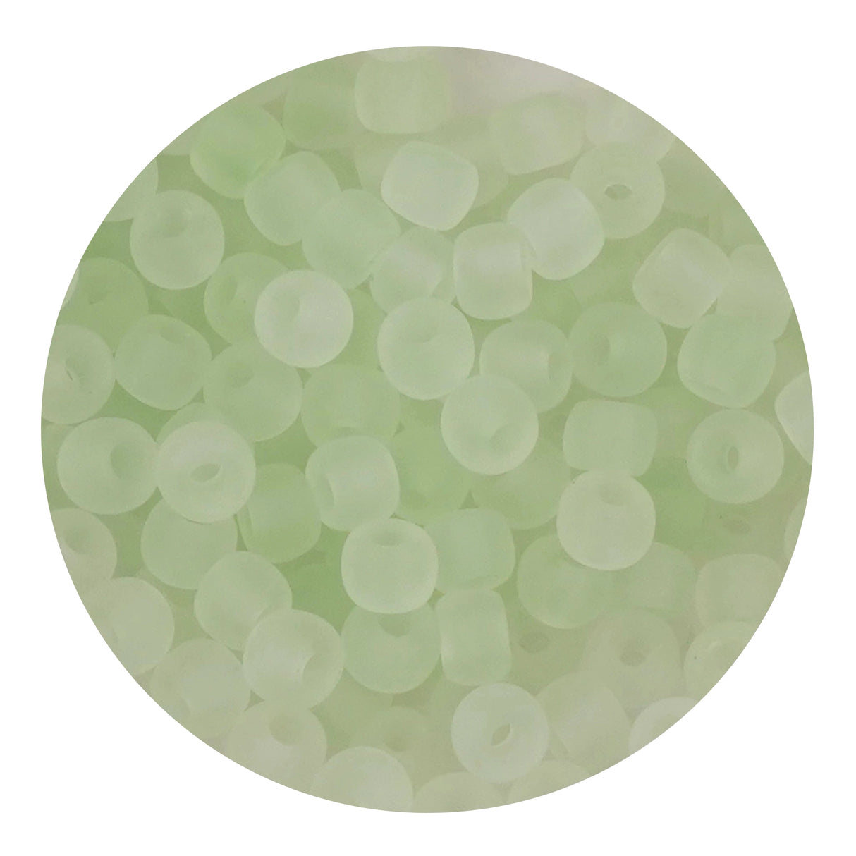 Glass Seed String Beads - Frosted Light Green