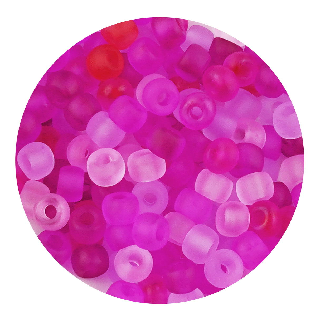 Glass Seed String Beads - Frosted Pink Blend