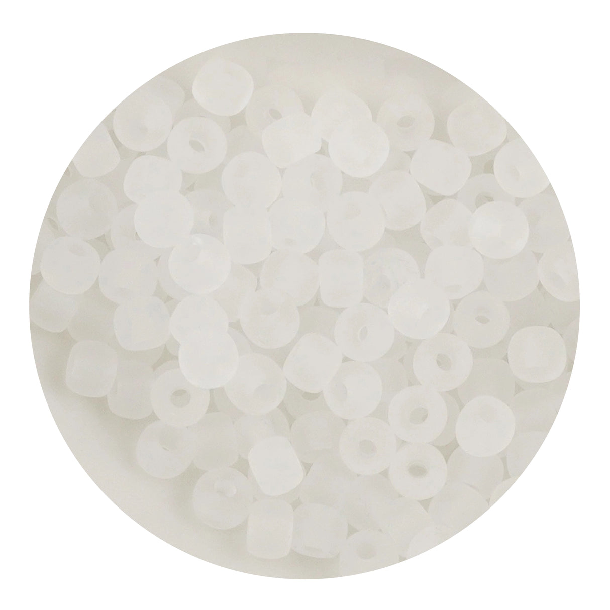 Glass Seed String Beads - Frosted White