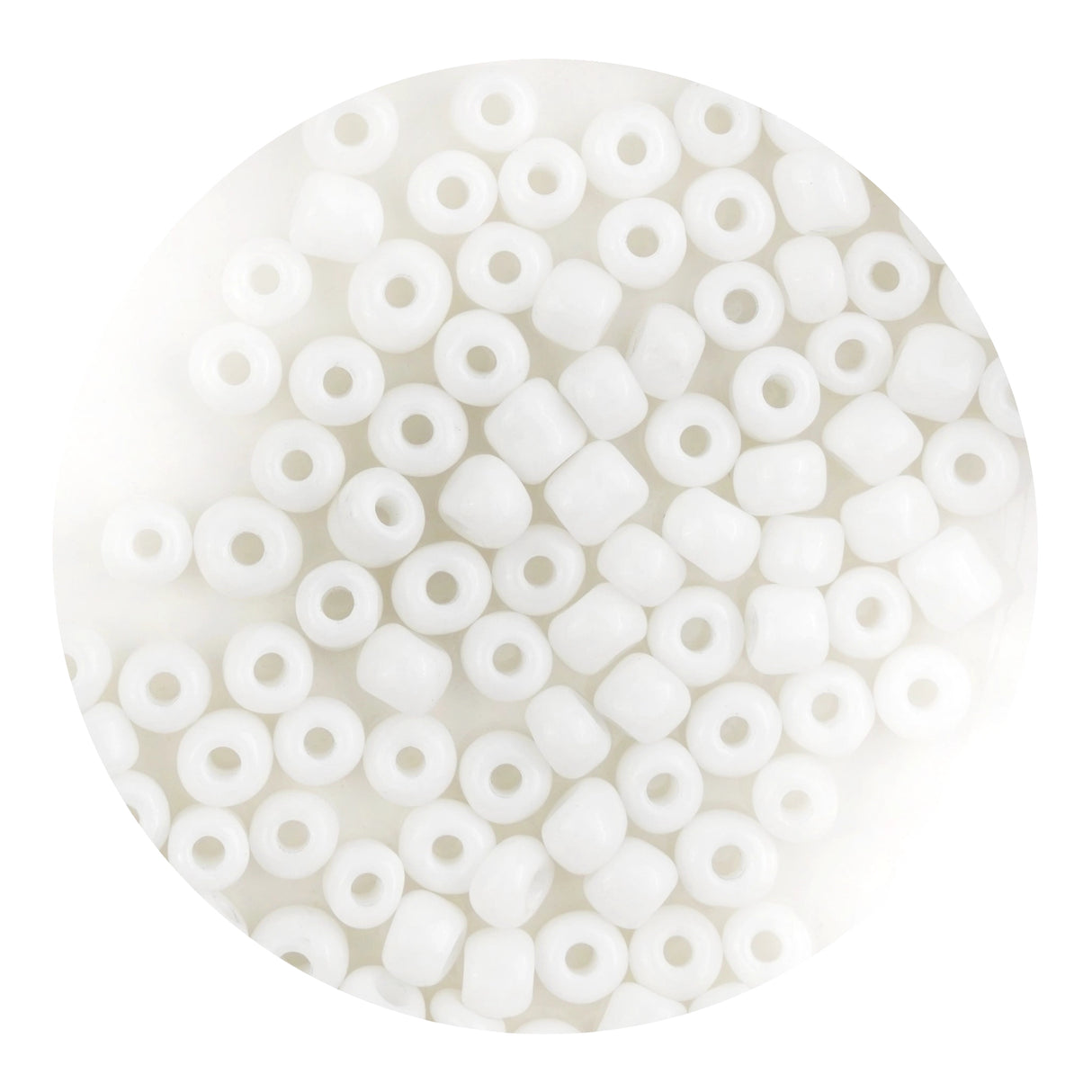 Glass Seed String Beads - White