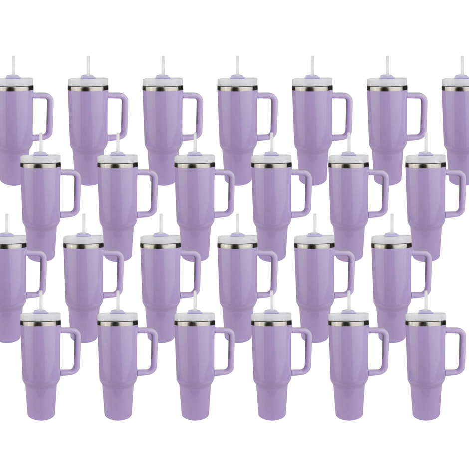 40 oz Handled Tumbler - Glossy Purple | Wholesale Case