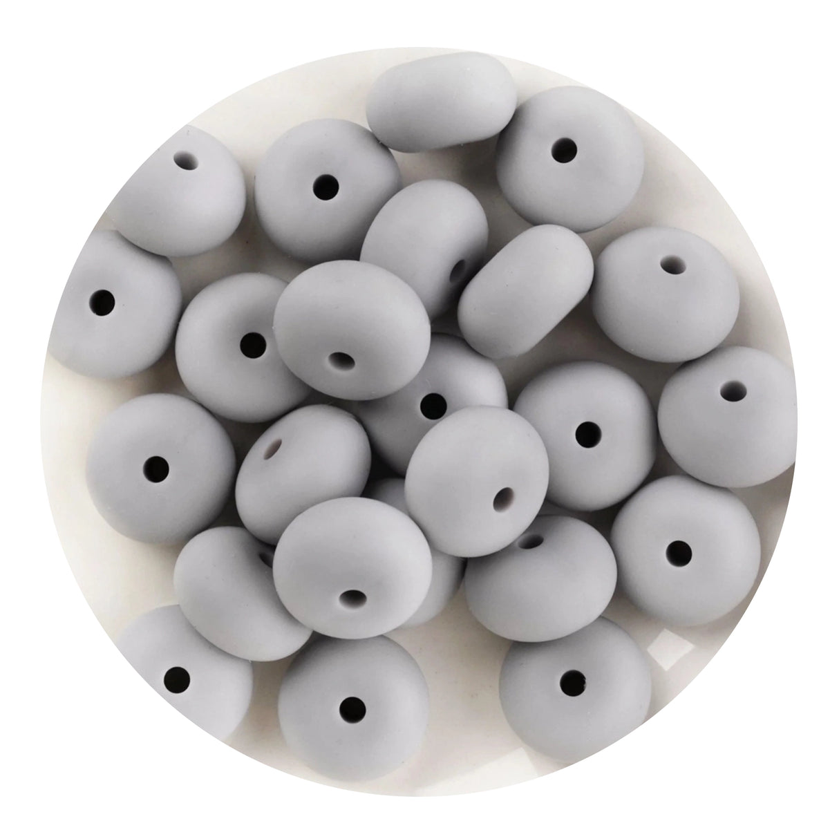 Silicone Bead Abacus Disc - Gray