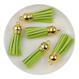 keychain tassel gold ring green