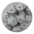 silicone focal bead hexagon light gray