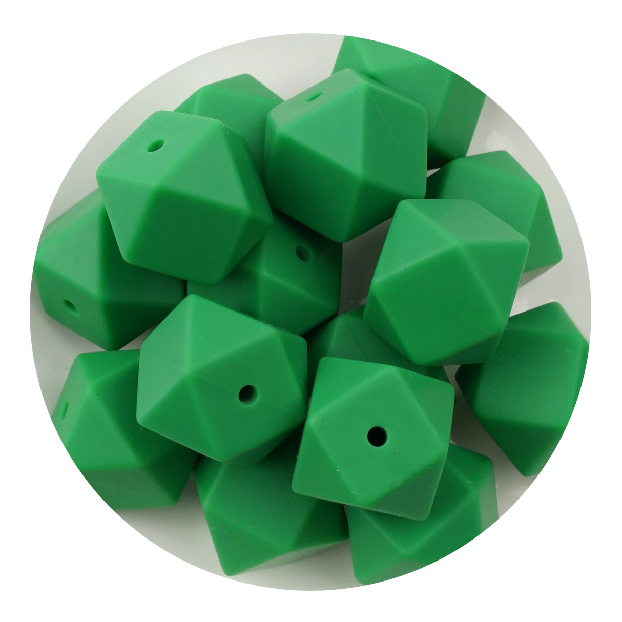 Silicone Bead Hexagon - Green