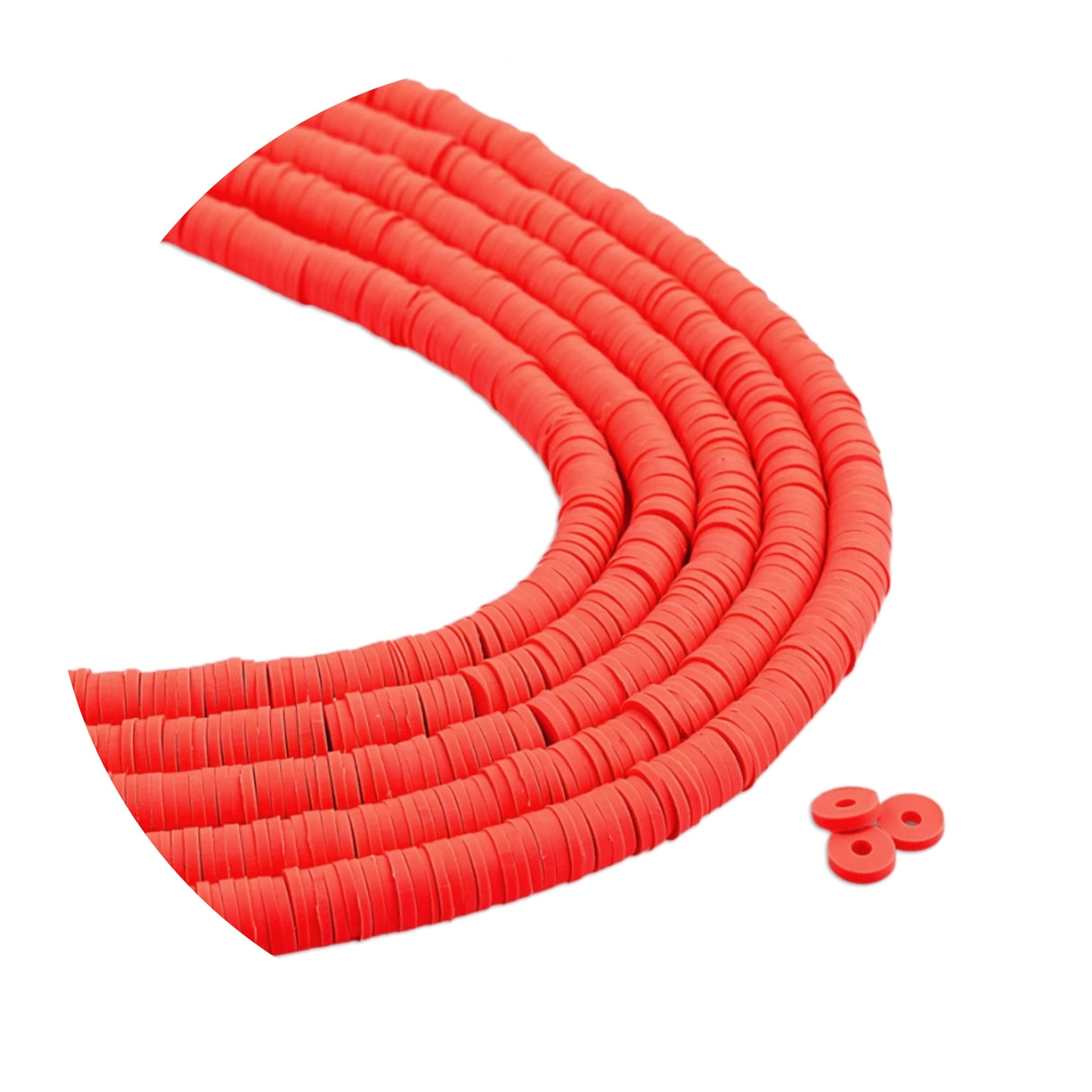 Heishi Surfer Friendship Beads - Bright Orange