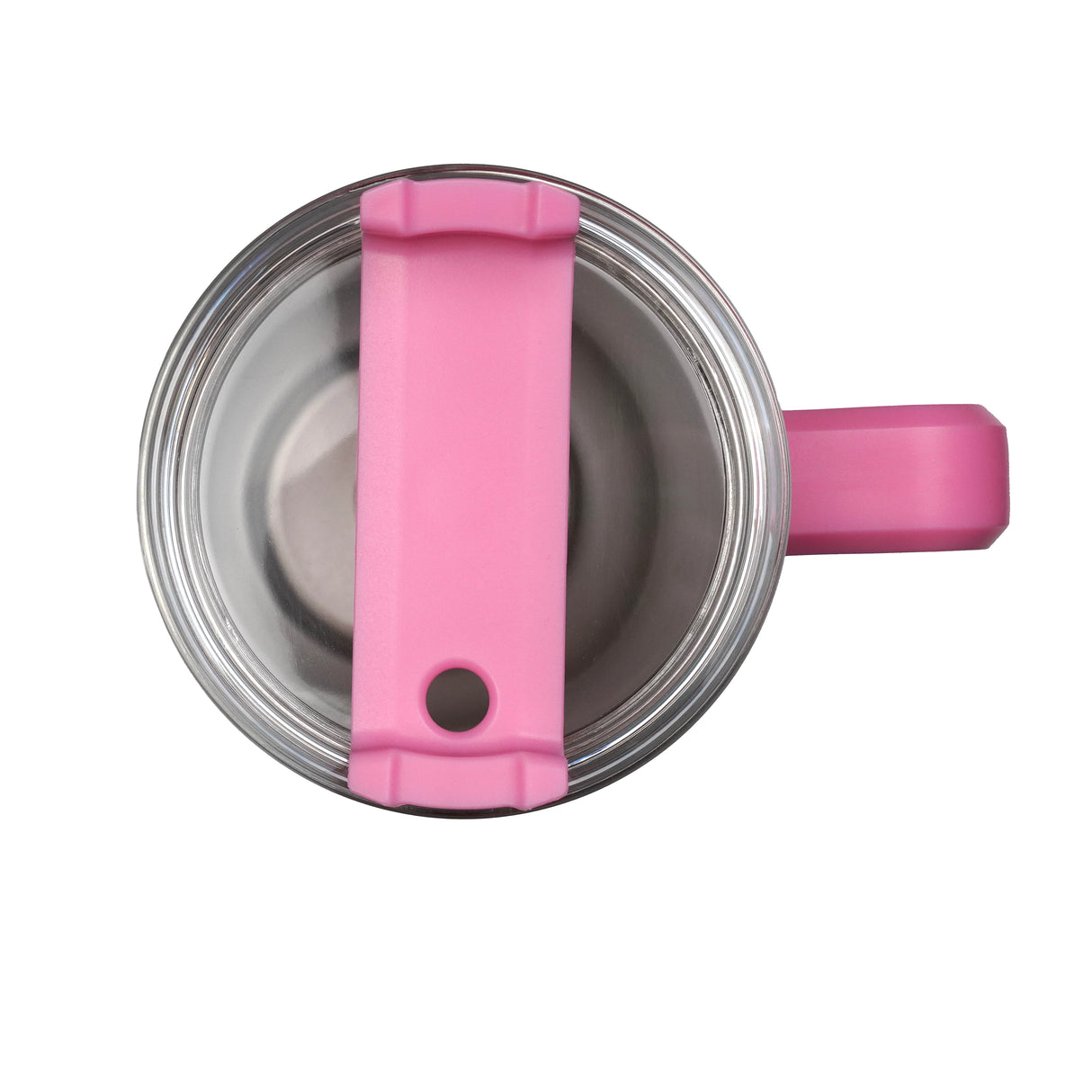 handled travel mug glitter pink