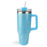 handled travel mug glitter blue